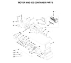 Whirlpool WRS331FDDB02 motor and ice container parts diagram