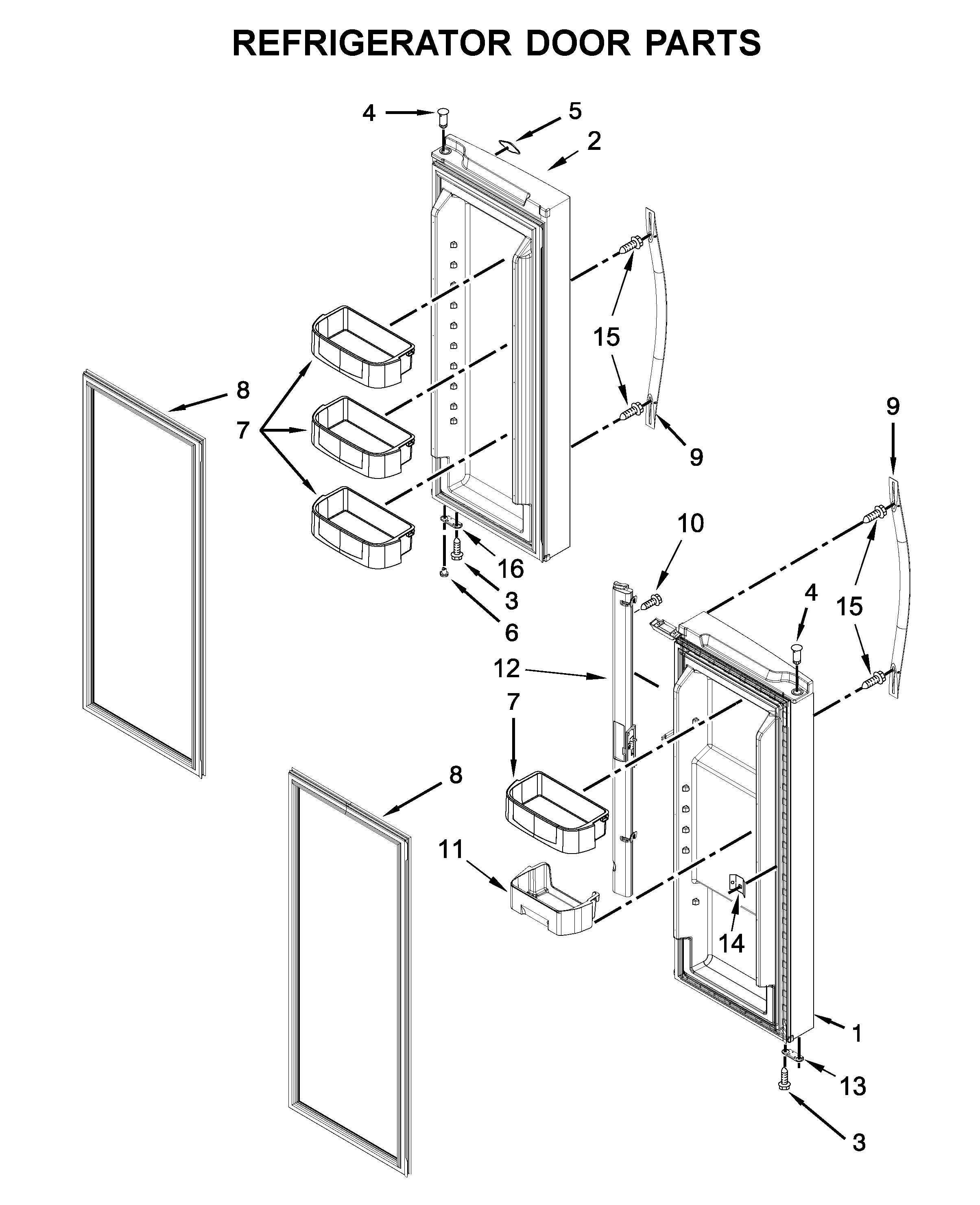 Refrigerator door parts