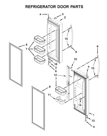 Refrigerator door parts