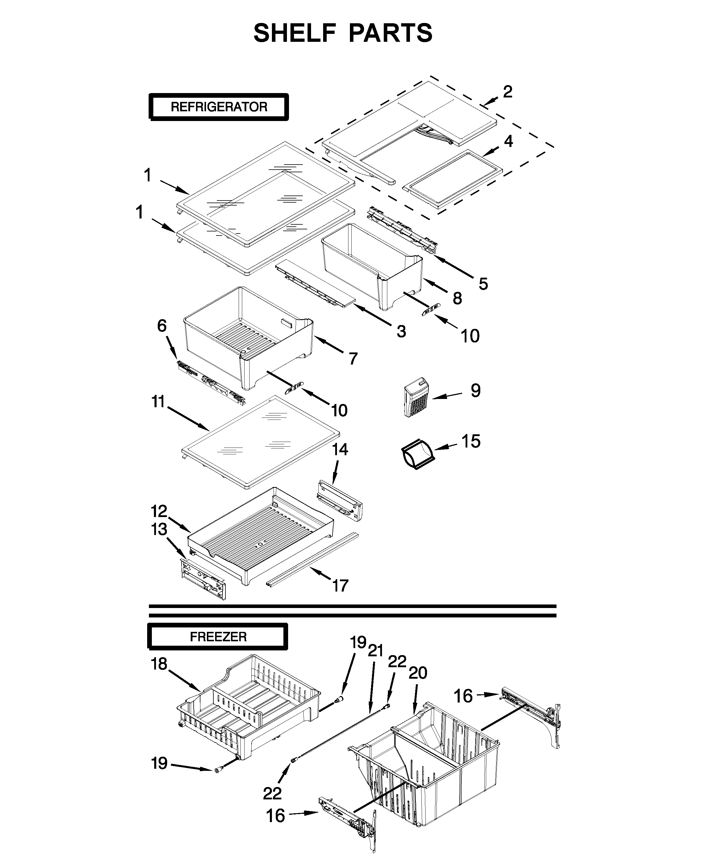 Shelf parts