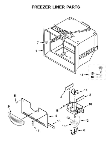 Freezer liner parts