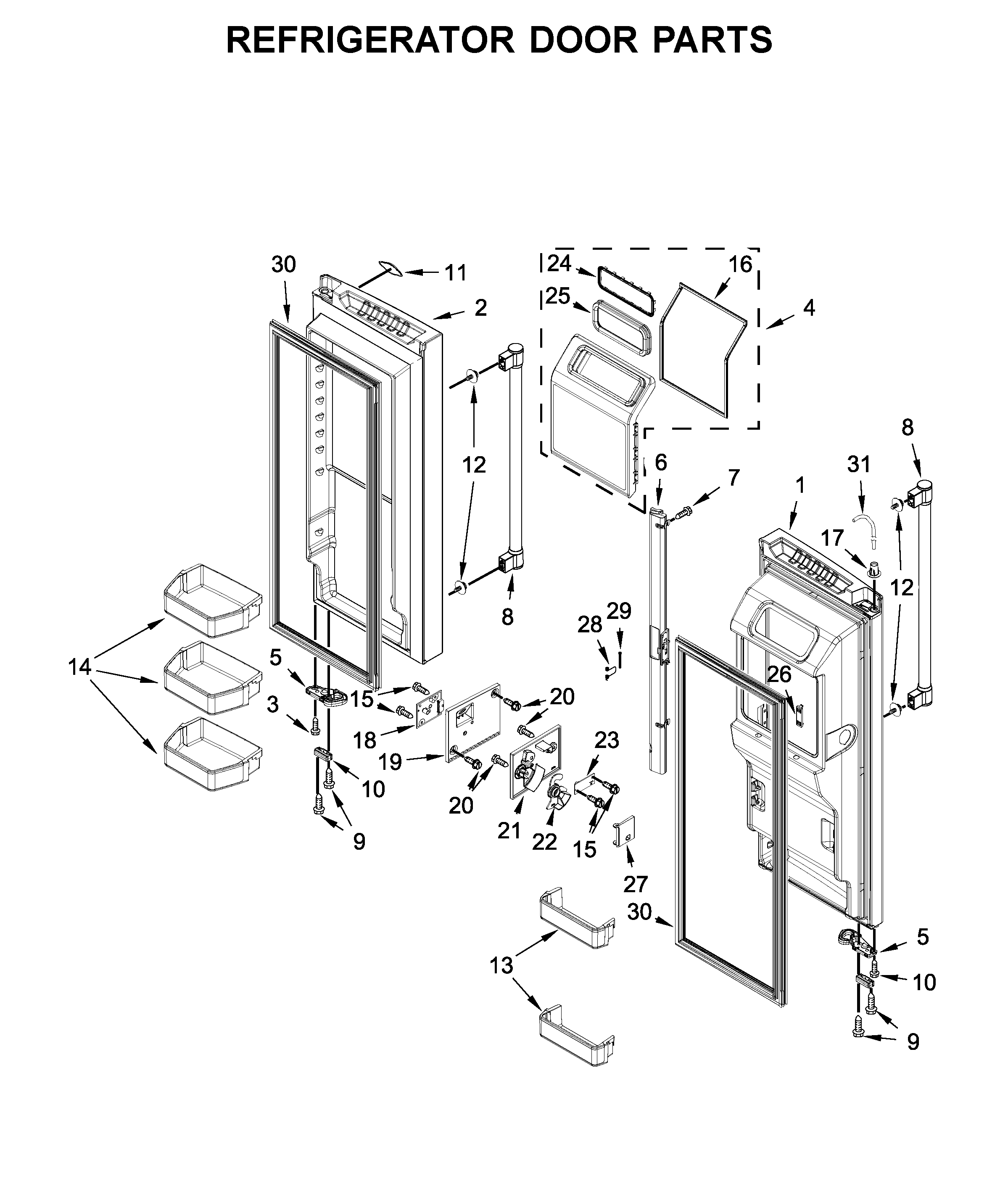 Refrigerator door parts