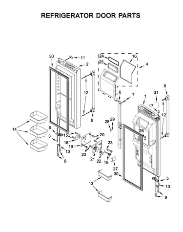 Refrigerator door parts
