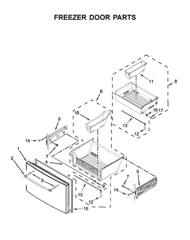 Freezer door parts
