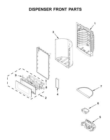 Dispenser front parts