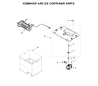 Maytag MFX2876DRM00 icemaker and ice container parts diagram