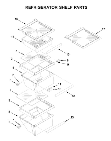 Refrigerator shelf parts