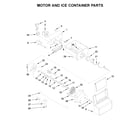 Whirlpool WRS331FDDW00 motor and ice container parts diagram