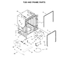 Whirlpool WDT995SAFM0 tub and frame parts diagram