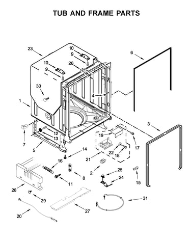Tub and frame parts