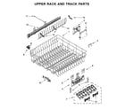 Whirlpool WDT995SAFM0 upper rack and track parts diagram