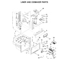 Whirlpool WRF560SMHM00 liner and icemaker parts diagram