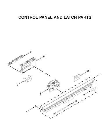 Control panel and latch parts