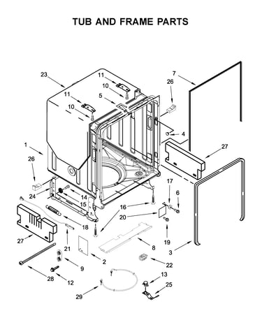 Tub and frame parts
