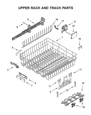 Upper rack and track parts