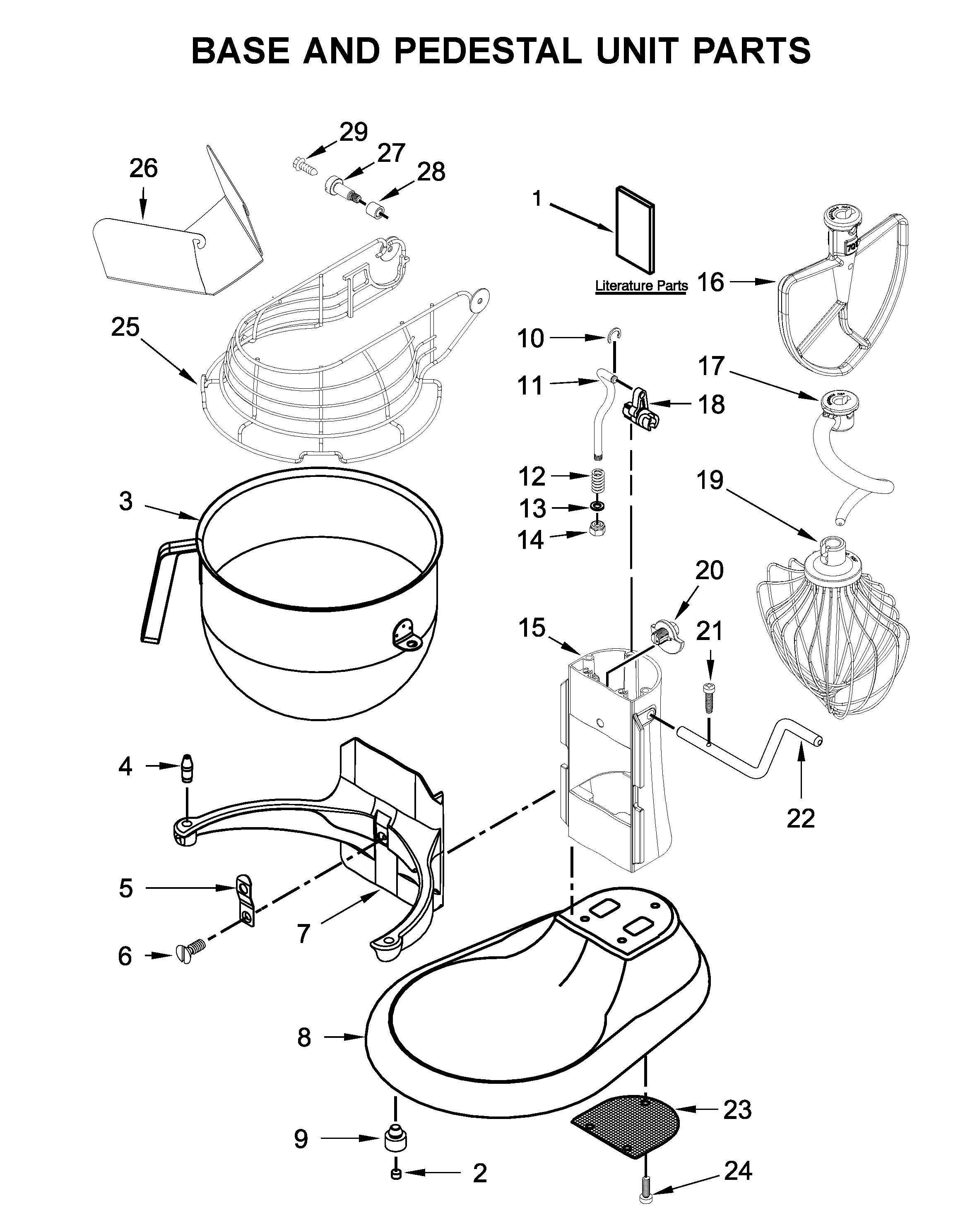 Base and pedestal unit parts
