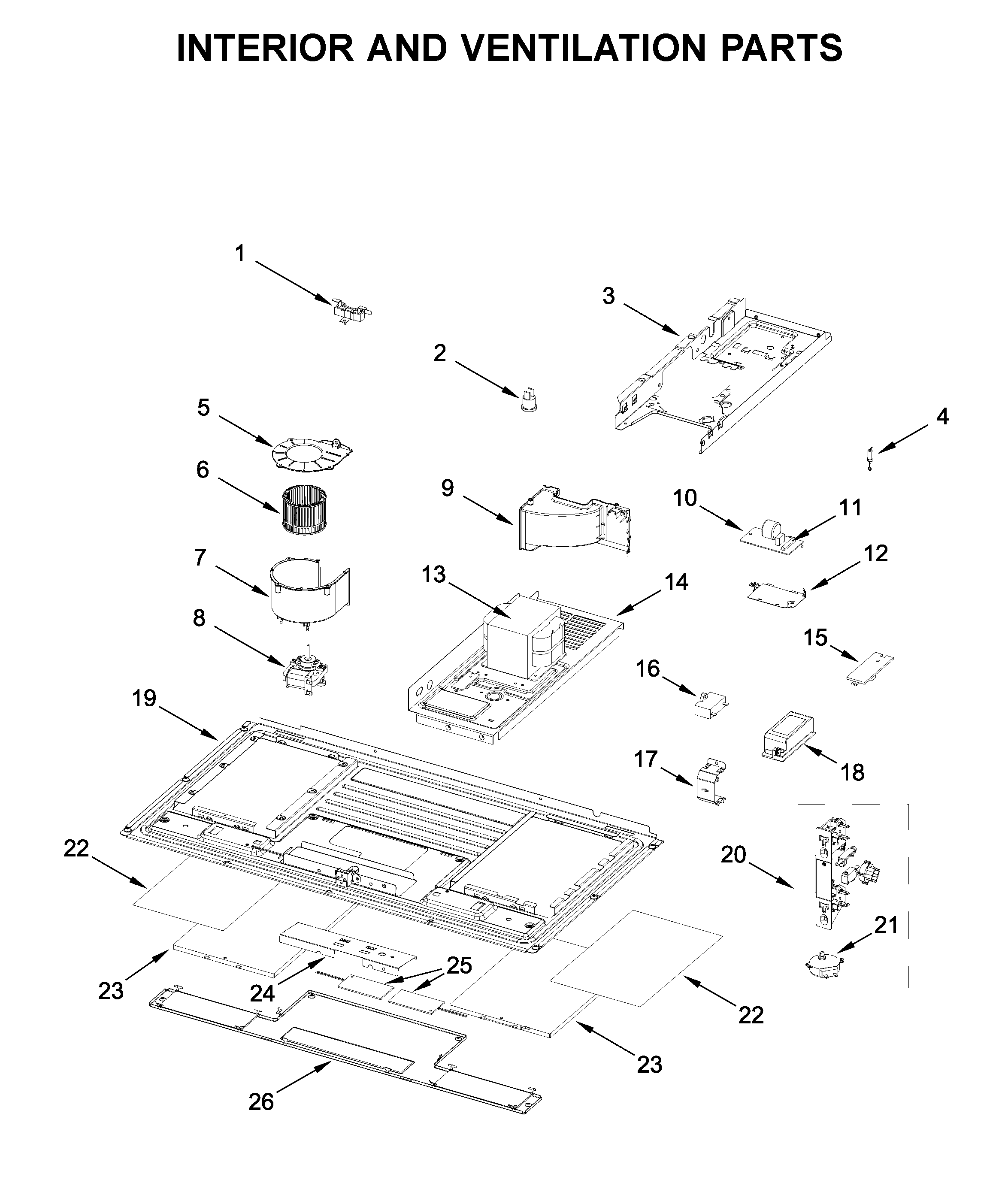 Interior and ventilation parts