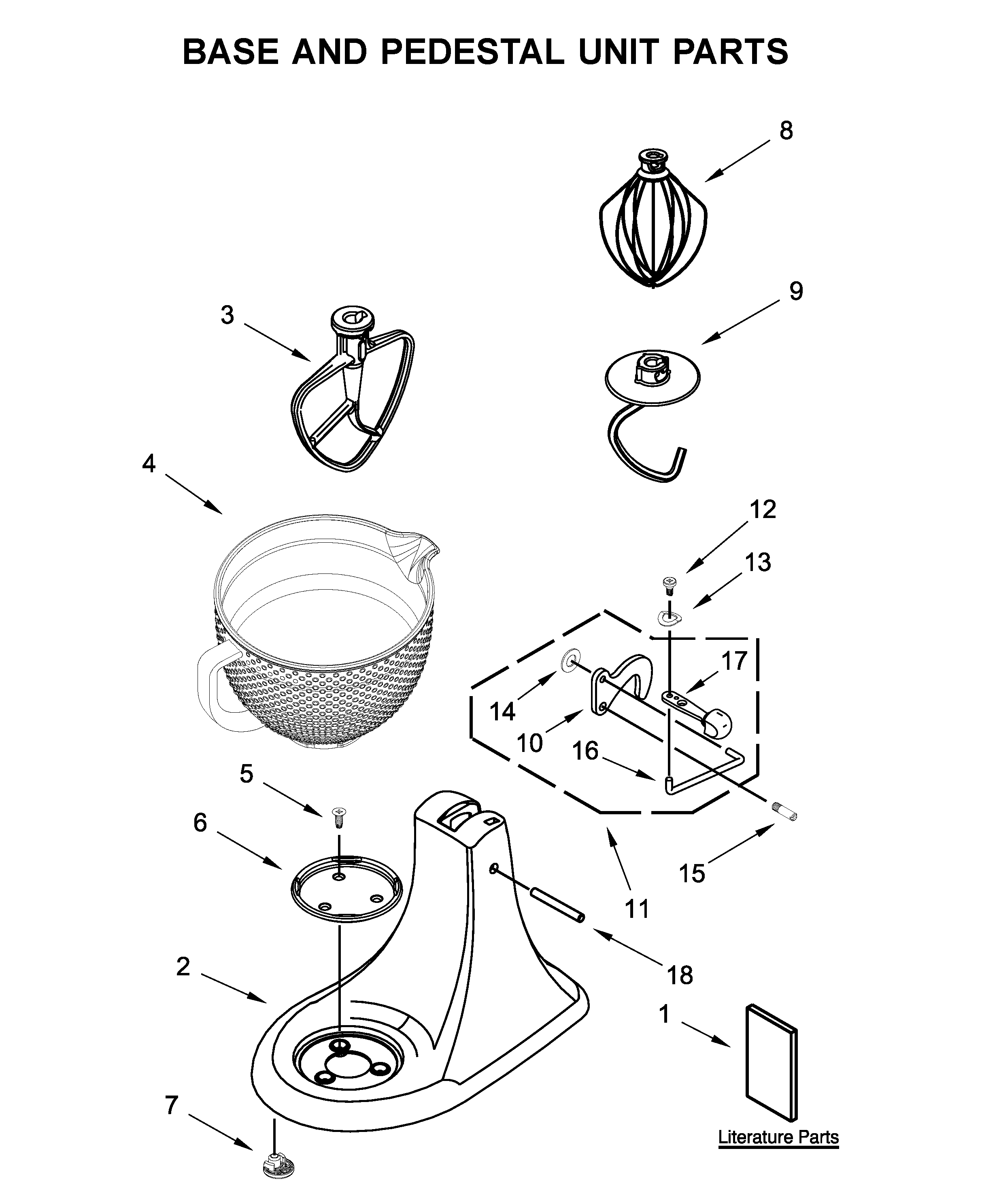 Base and pedestal unit parts