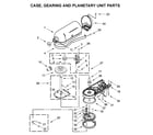 KitchenAid KSM180RCMB0 case, gearing and planetary unit parts diagram