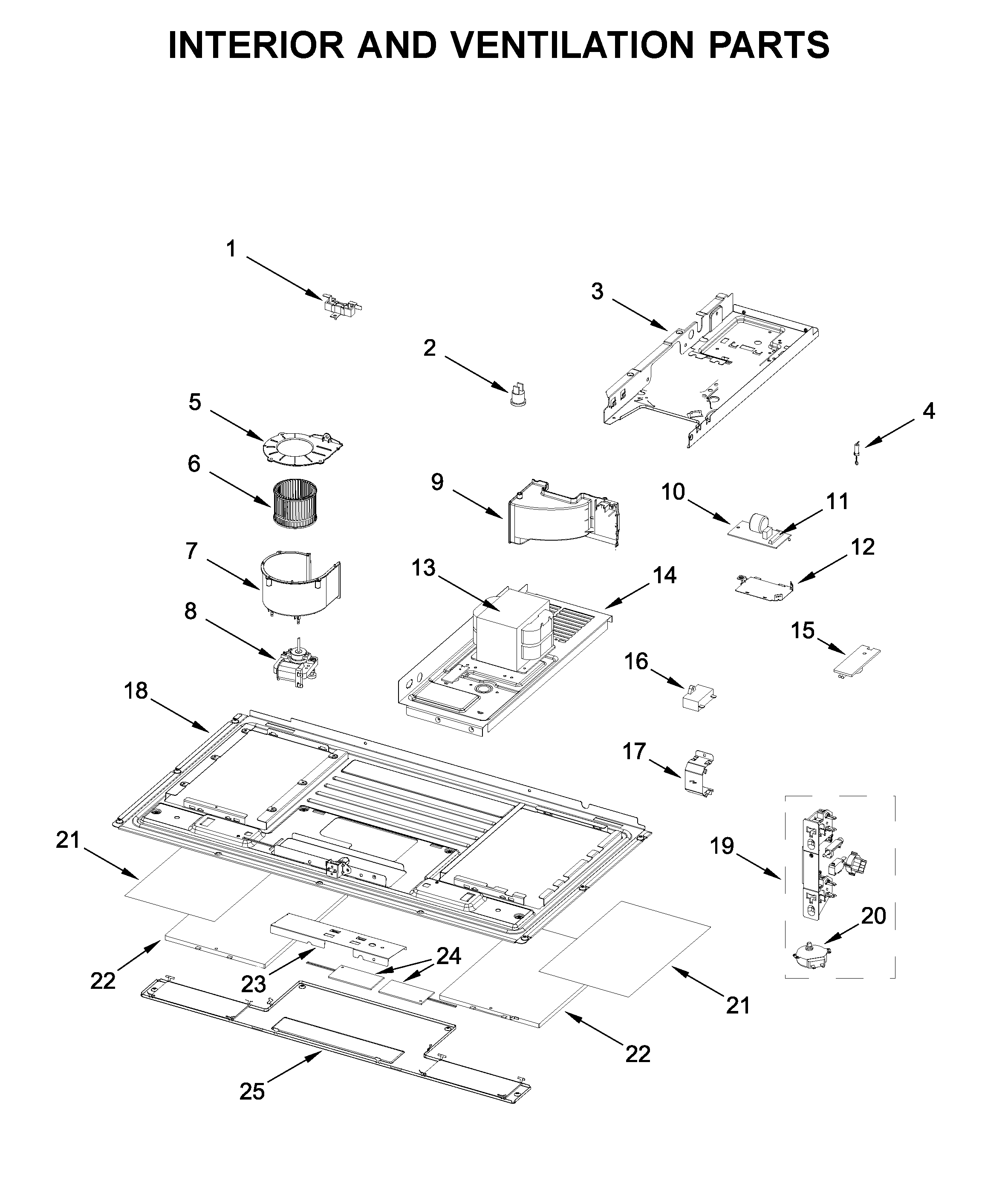 Interior and ventilation parts