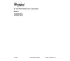 Whirlpool WFG525S0HB1 cover sheet diagram