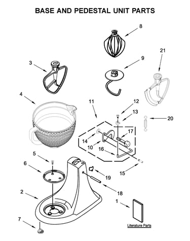 Base and pedestal unit parts