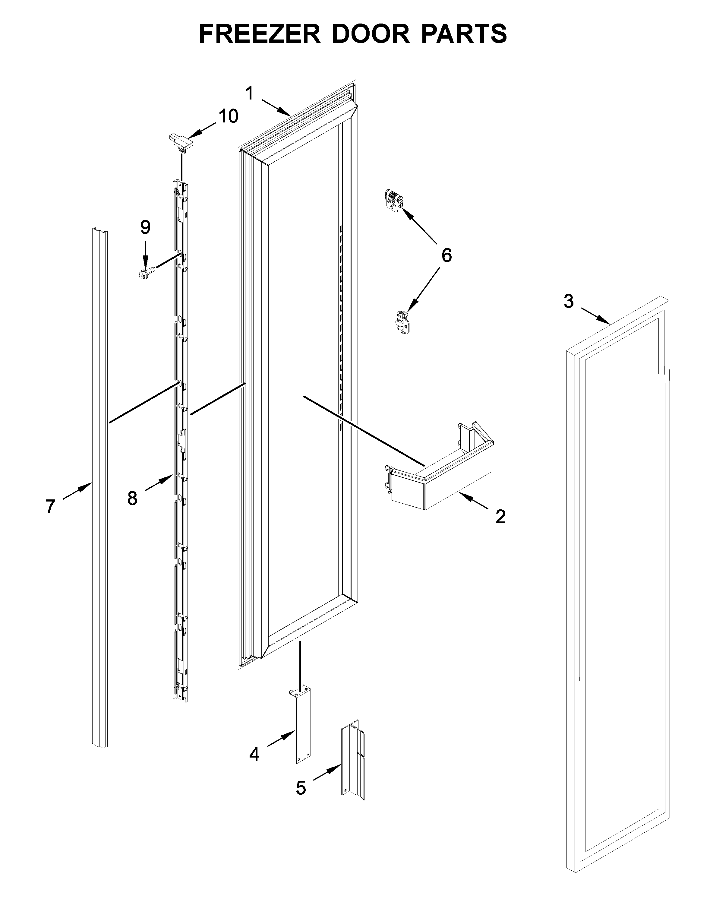 Freezer door parts