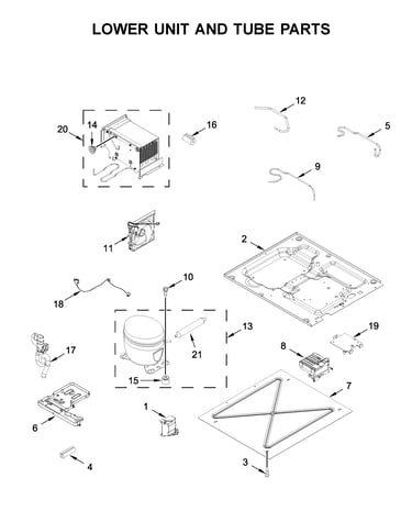 Lower unit and tube parts