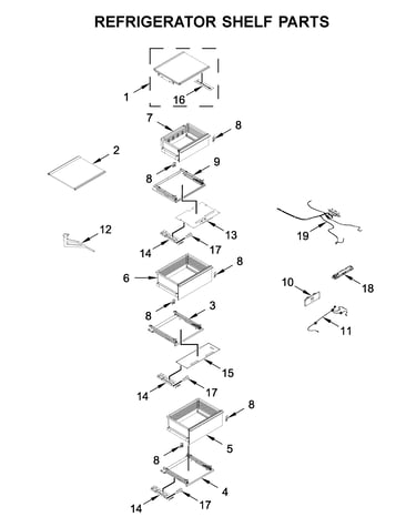 Refrigerator shelf parts