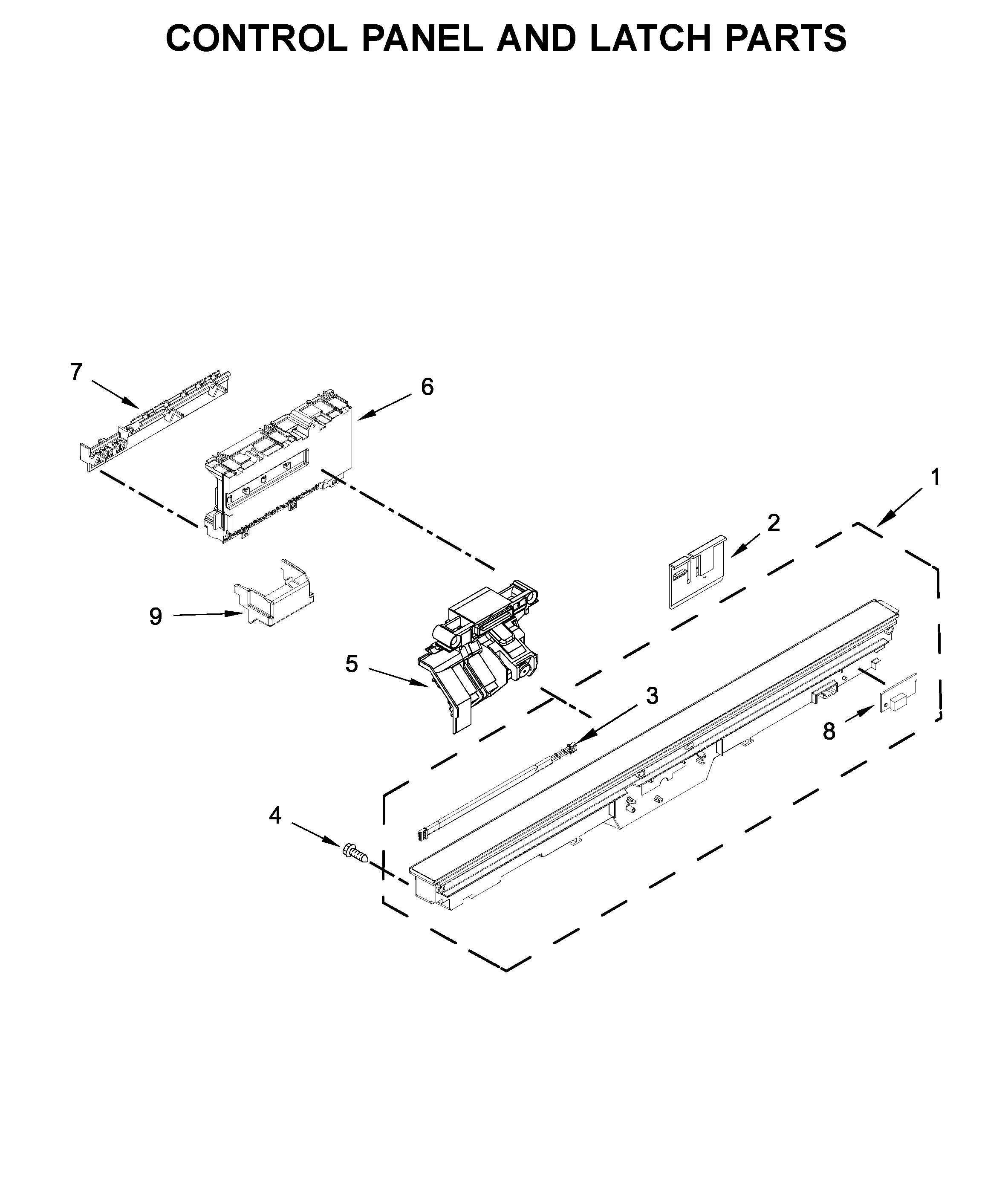 CONTROL PANEL AND LATCH PARTS