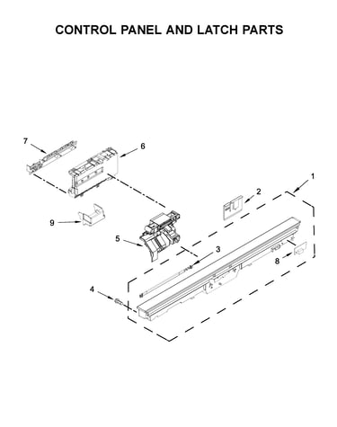 Control panel and latch parts