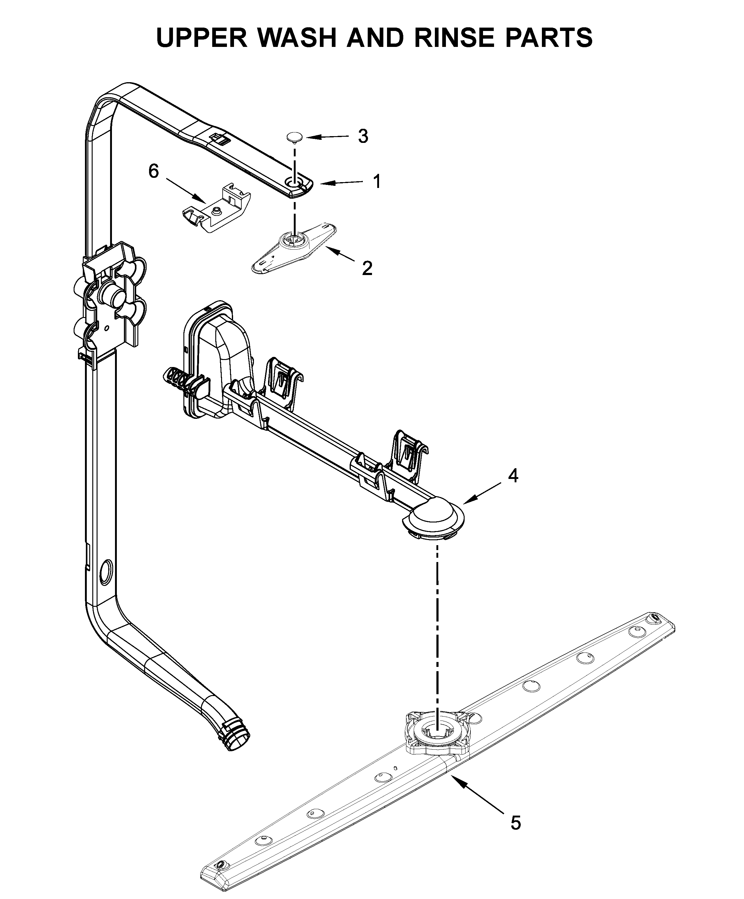 Upper wash and rinse parts