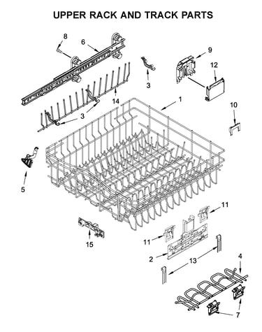 Upper rack and track parts