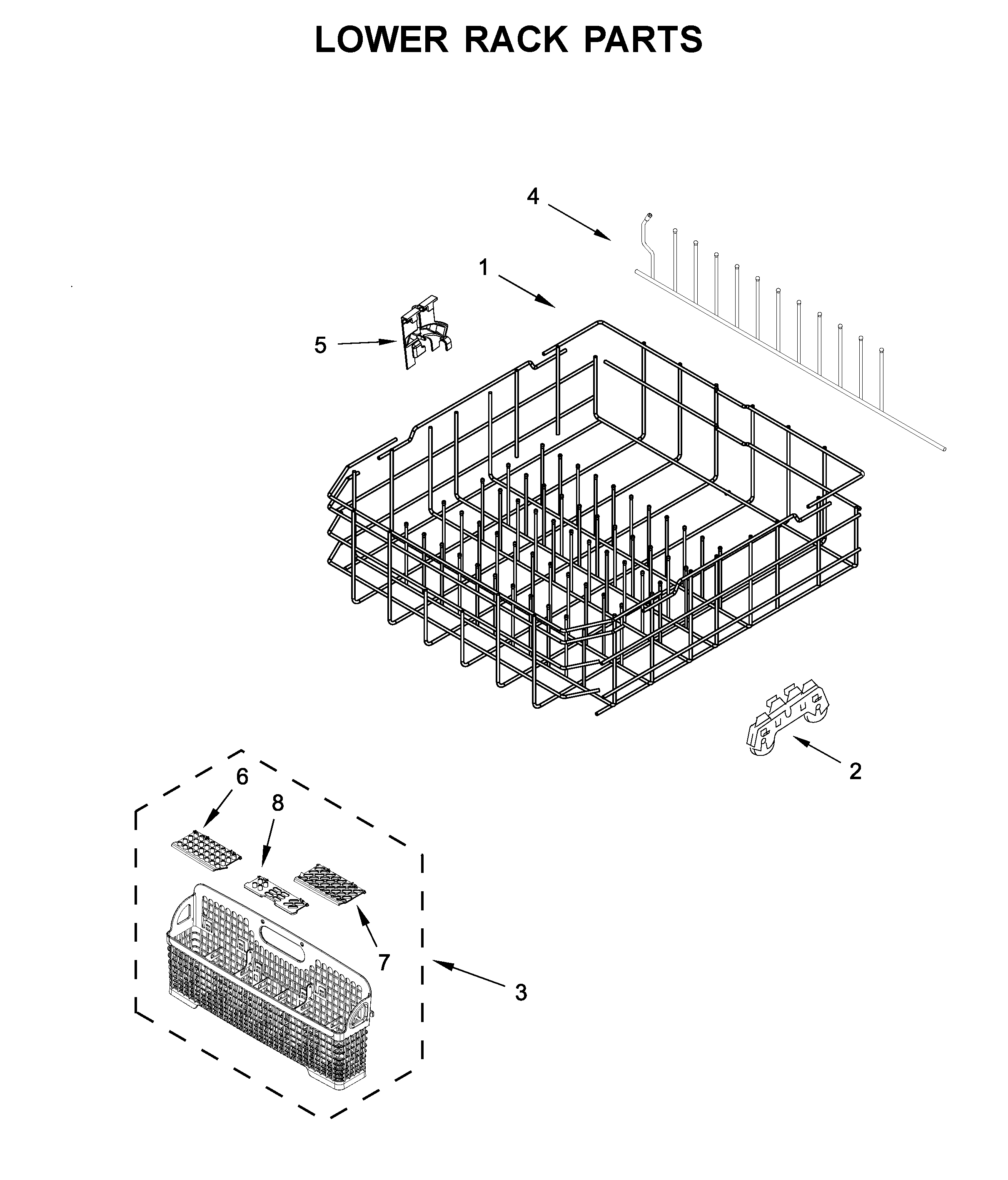 Lower rack parts