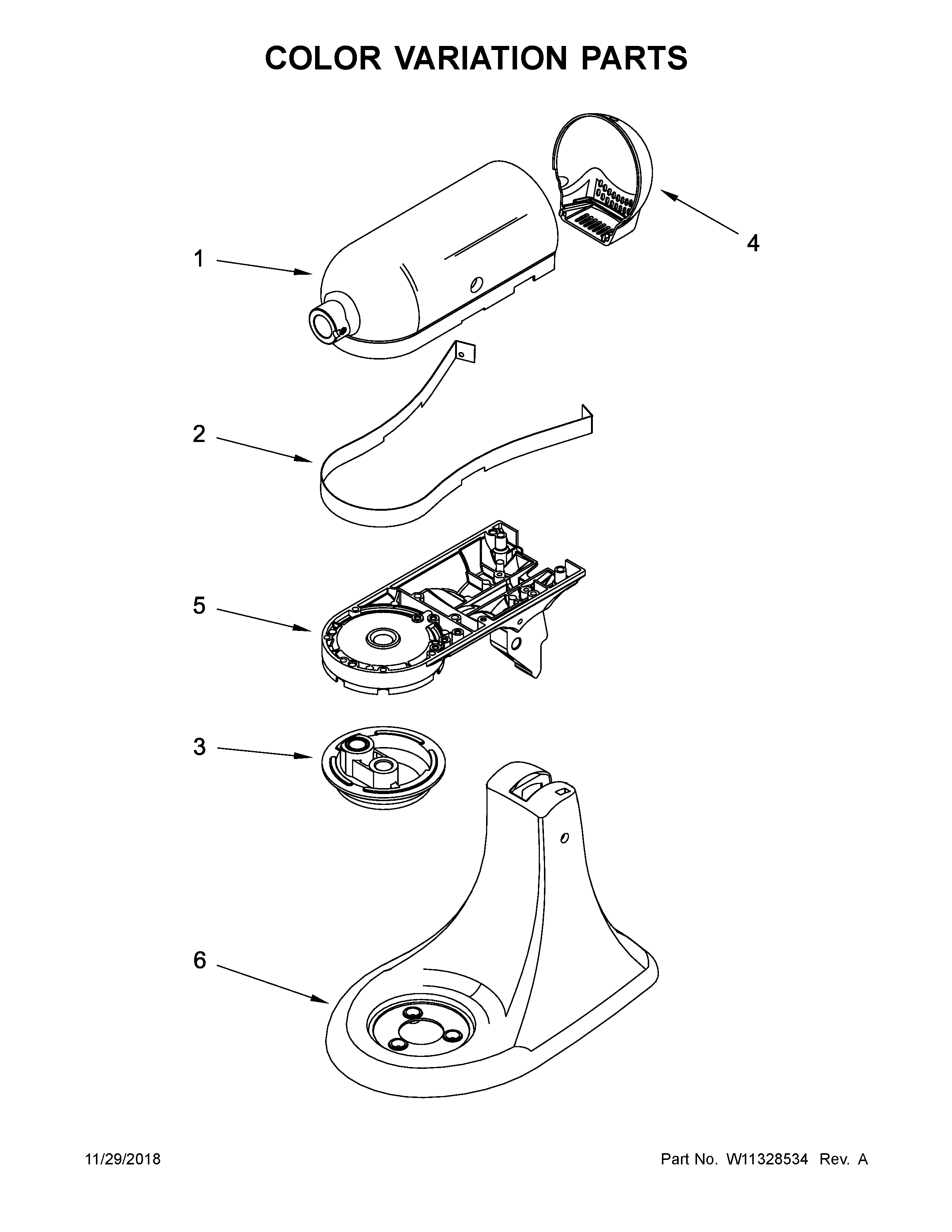 Color variation parts