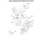 KitchenAid 5KSM95CWH0 case, gearing and planetary unit parts diagram