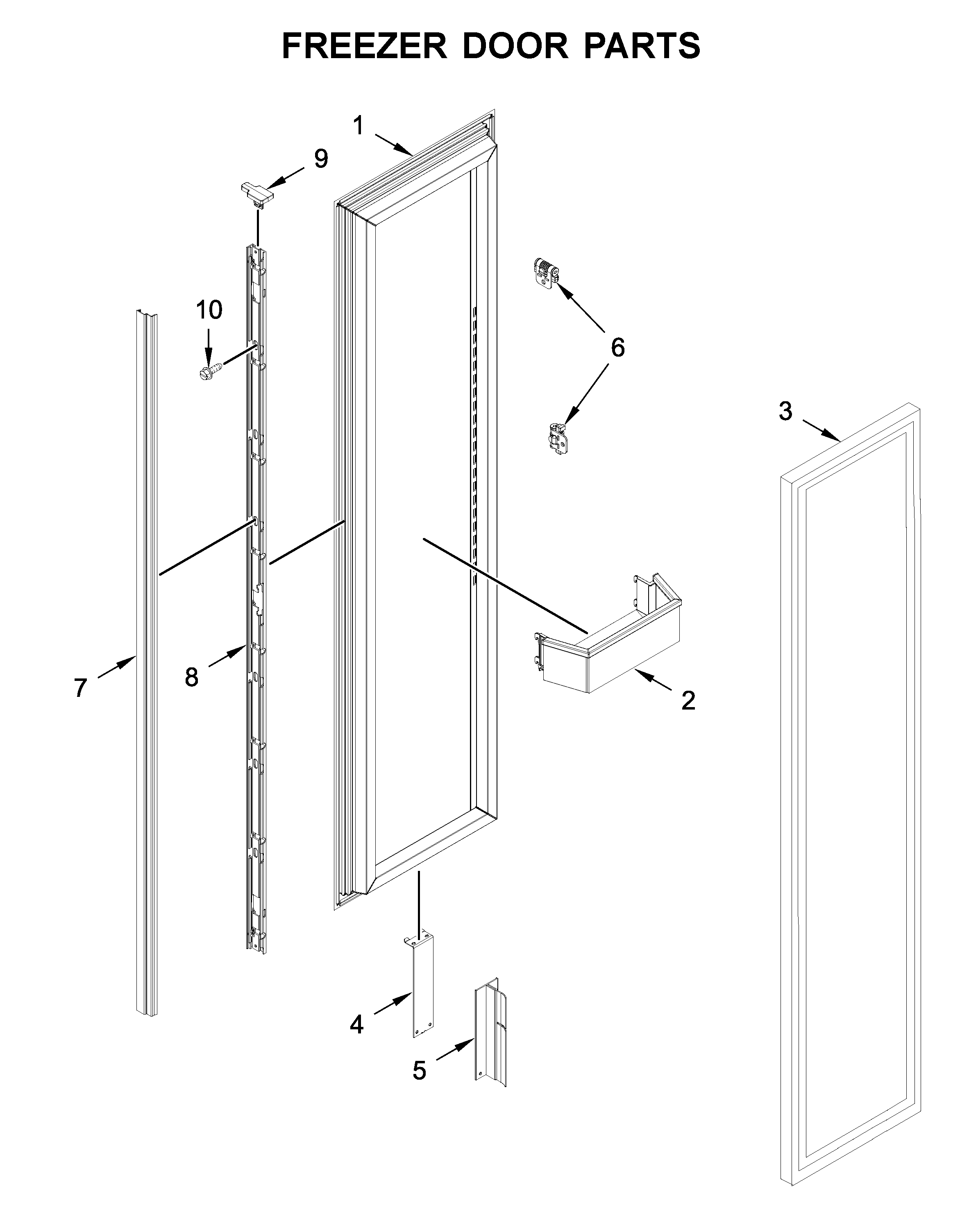 Freezer door parts