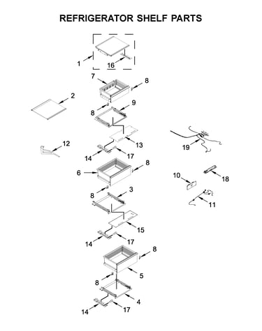 Refrigerator shelf parts