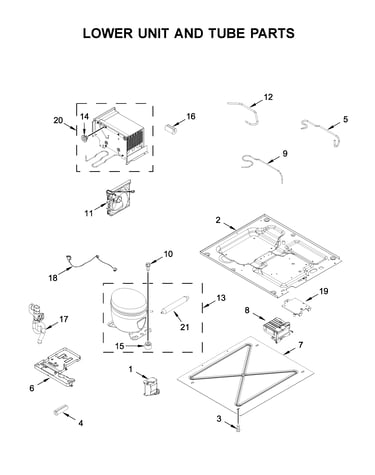 Lower unit and tube parts