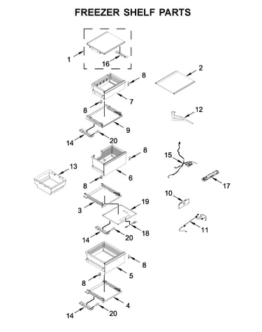 Freezer shelf parts
