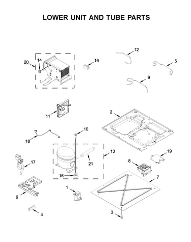 Lower unit and tube parts