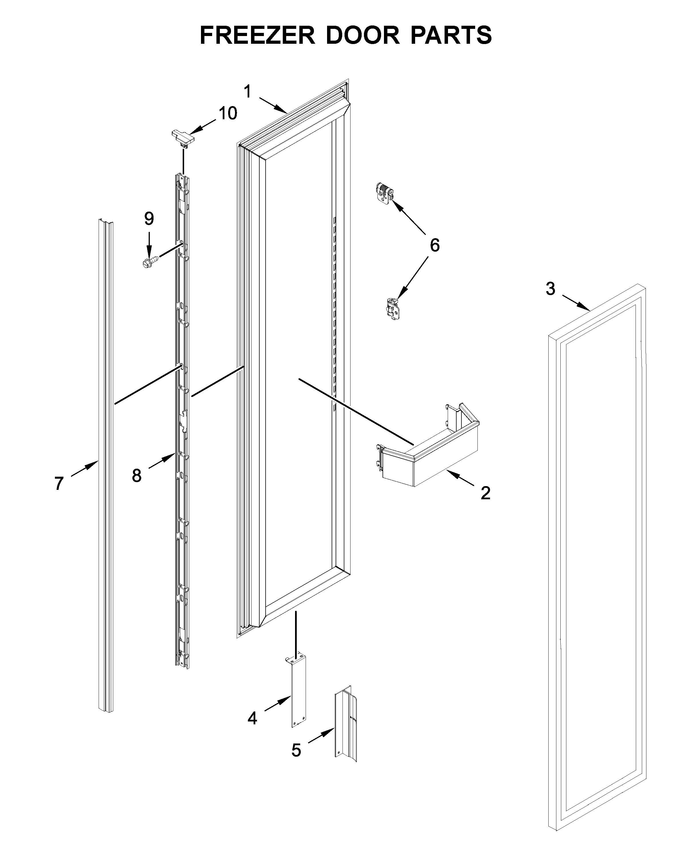 Freezer door parts