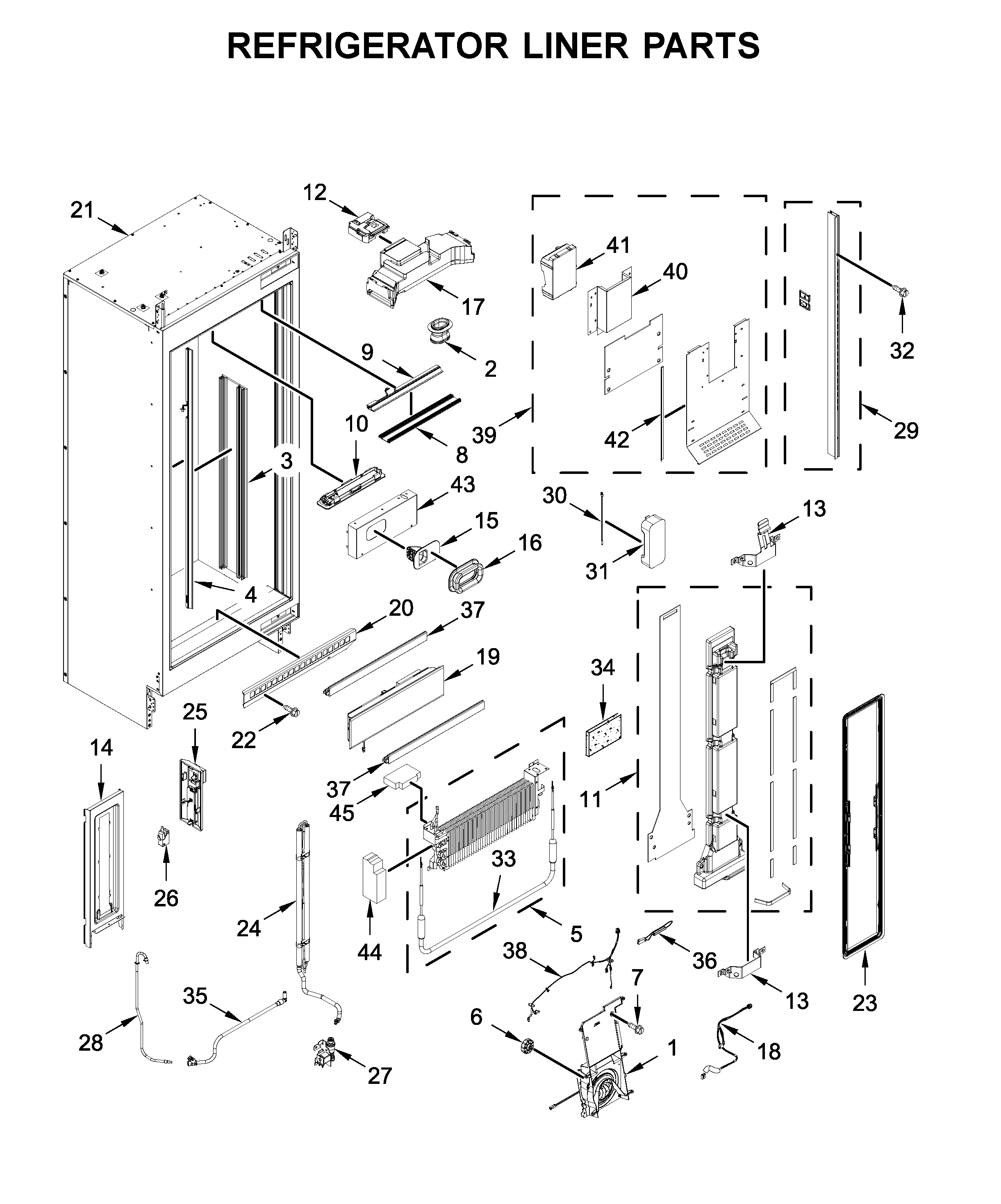 Refrigerator liner parts