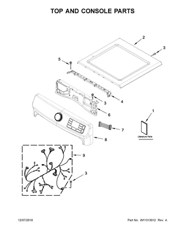 Top and console parts