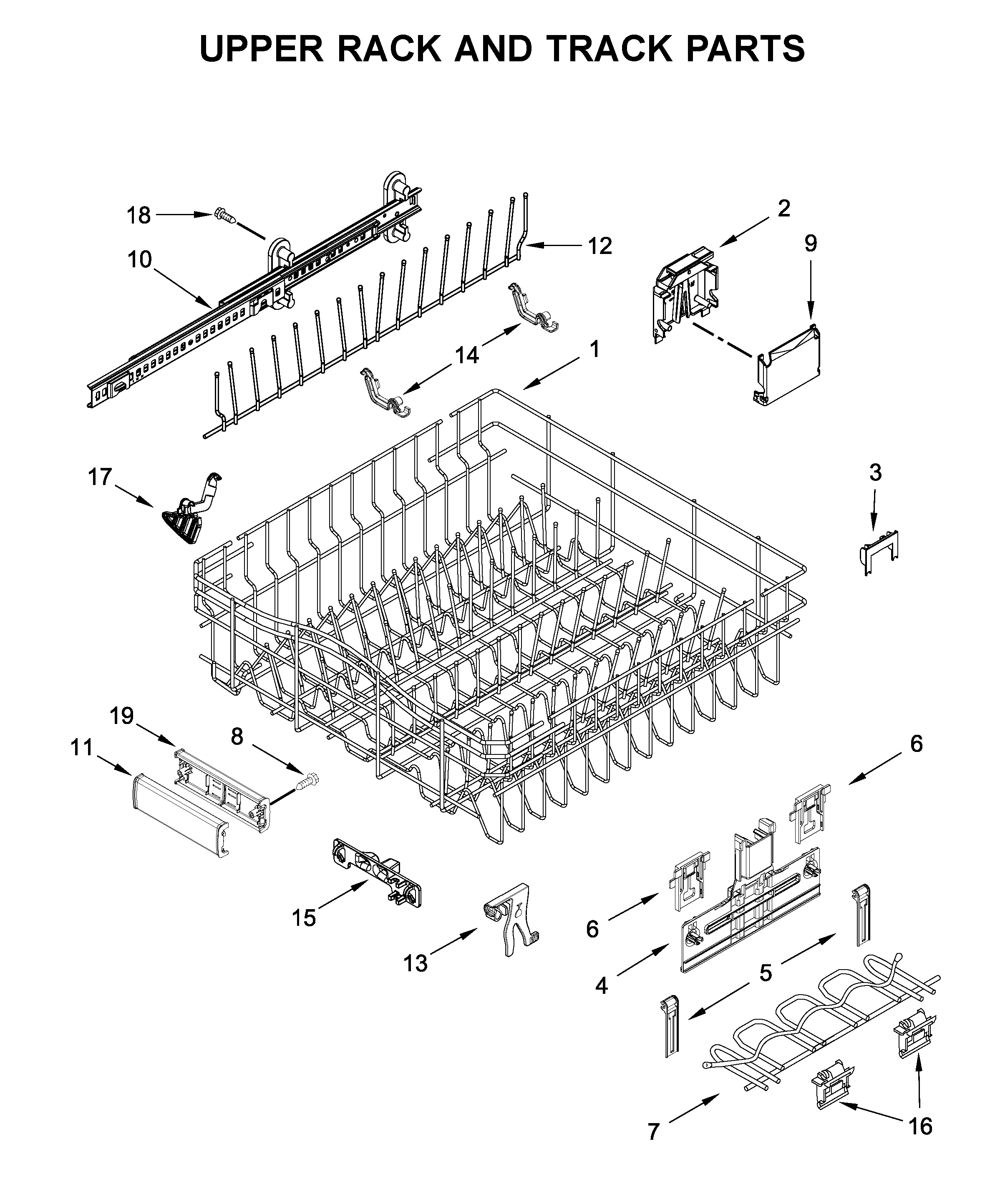 UPPER RACK AND TRACK PARTS