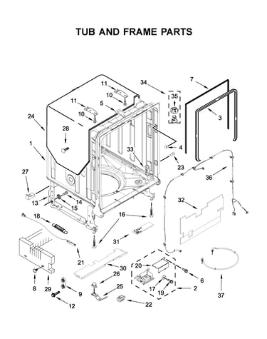 Tub and frame parts