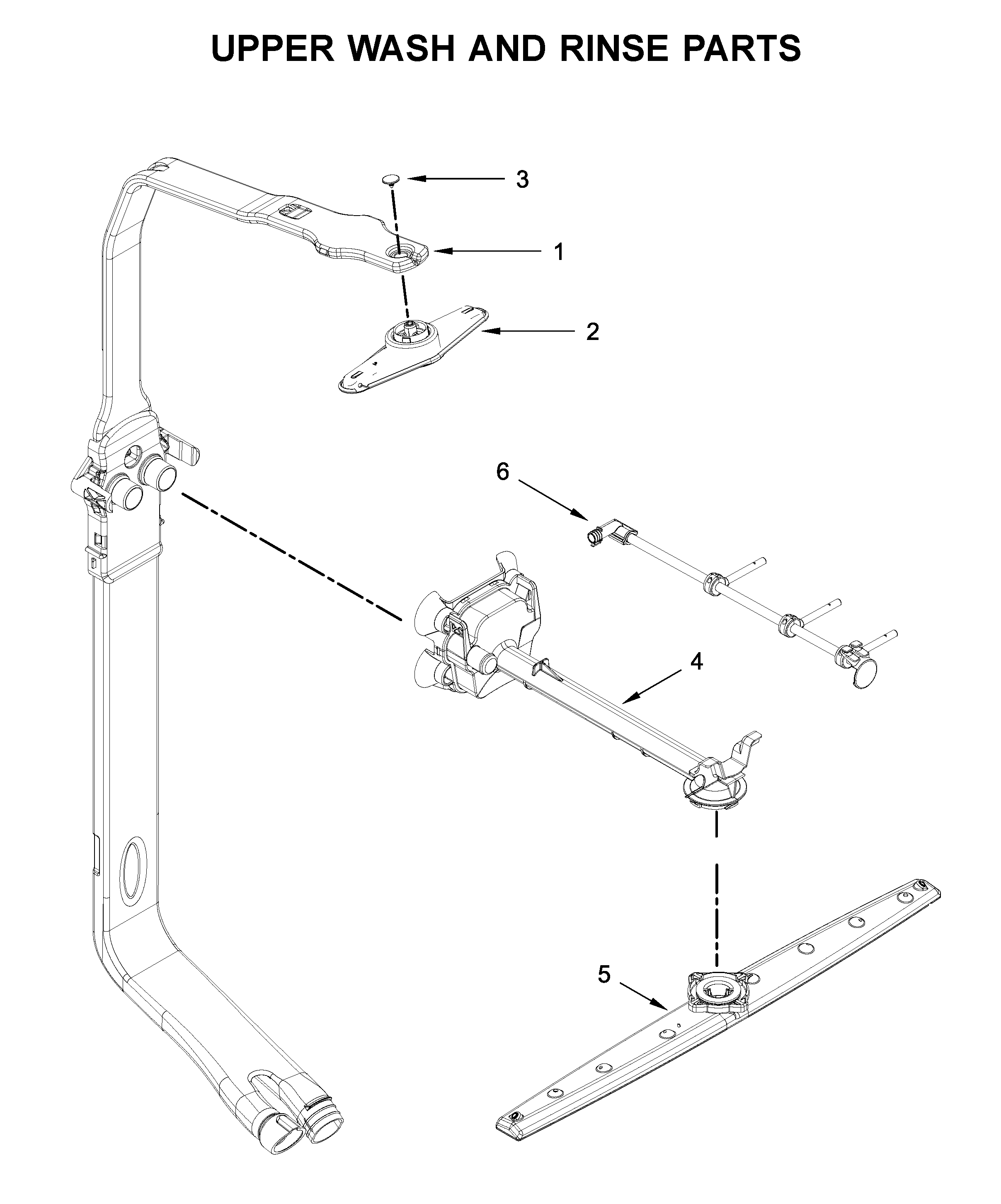 Upper wash and rinse parts