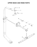 Upper wash and rinse parts