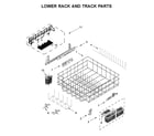 Jenn-Air JDTSS246GL0 lower rack and track parts diagram