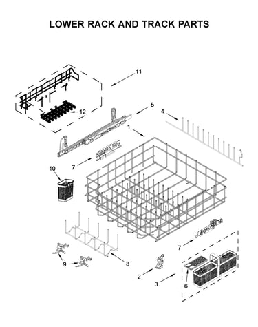 Lower rack and track parts